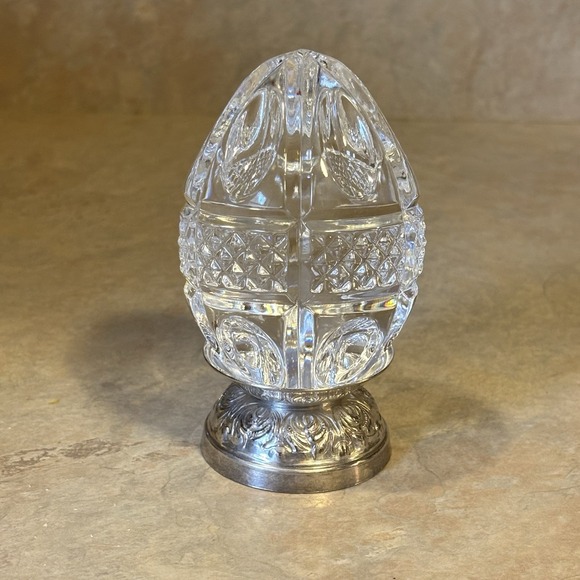 Waterford Other - Vintage Waterford Crystal Annual Egg 1997 8th Edition On Silver Plated Stand